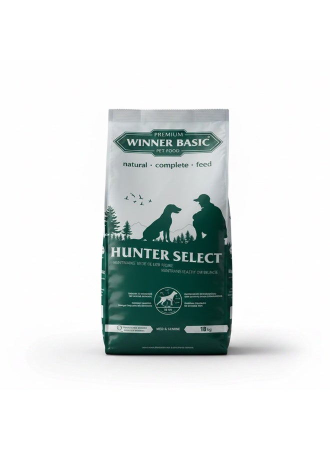 Winner Plus Super Premium Hunter Select |  Chicken Flavour  | All Breeds | For Adult Dog Owners | Pet Care Facilities | 18kg - Image 1