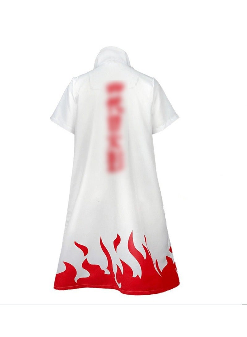 Unisex Naruto Ninja Long Robe Costume Minato Namikaze Cosplay Cape Robe Fourth Ninja Cloak Adult And Kids Costume Uniform Size L - Image 1