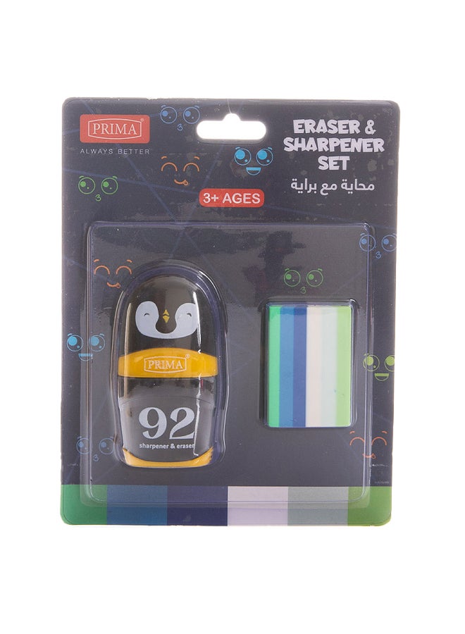 بريما ممحاة ومبراة مدمجة — ممحاة ناعمة لا تلطّخ الورق ومبراة سريعة؛ وظيفتان في أداة واحدة مع قبضة مريحة وتصميم صغير ومواد متينة لحد أدنى من الغبار ومناسب للحمل في الحقيبة - Image 1