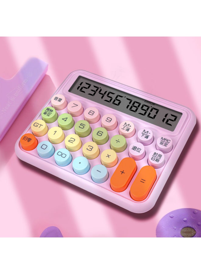 New 12-bit Large Button Flexible Keyboard Student Calculator Candy Color Office Financial Accounting