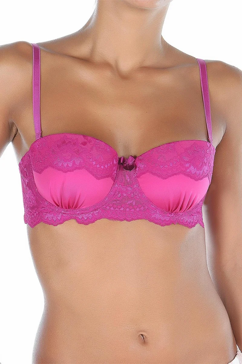 ميور Push-Up Padded Lace Detailed Strapless Bra