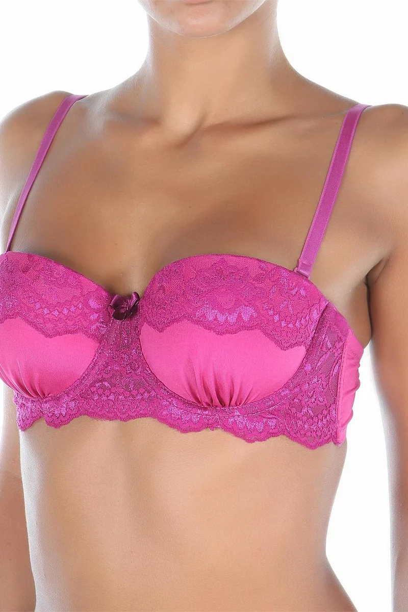 ميور Push-Up Padded Lace Detailed Strapless Bra