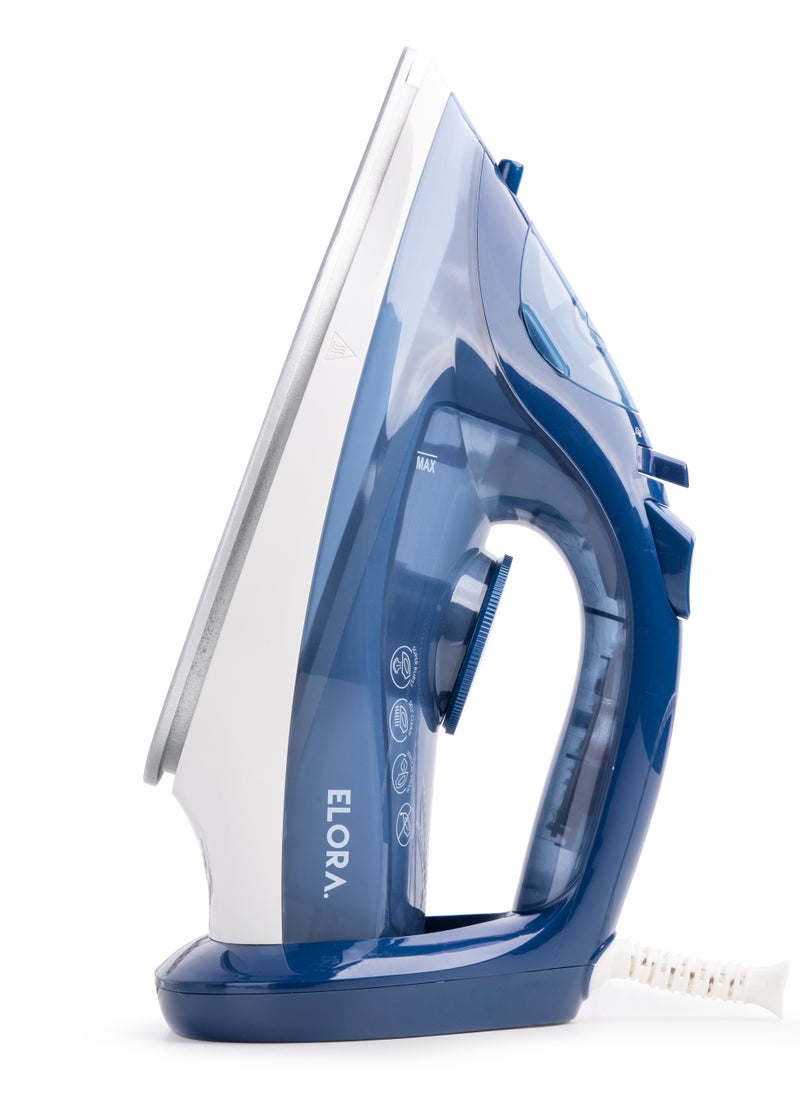 ELORA - Elora Multifunctional Steam Iron with Non-Stick Soleplate, Wet&Dry, Temperature Control,  Burst&Spray Function 2000-2400 W ELSI-2123 Blue - Image 1