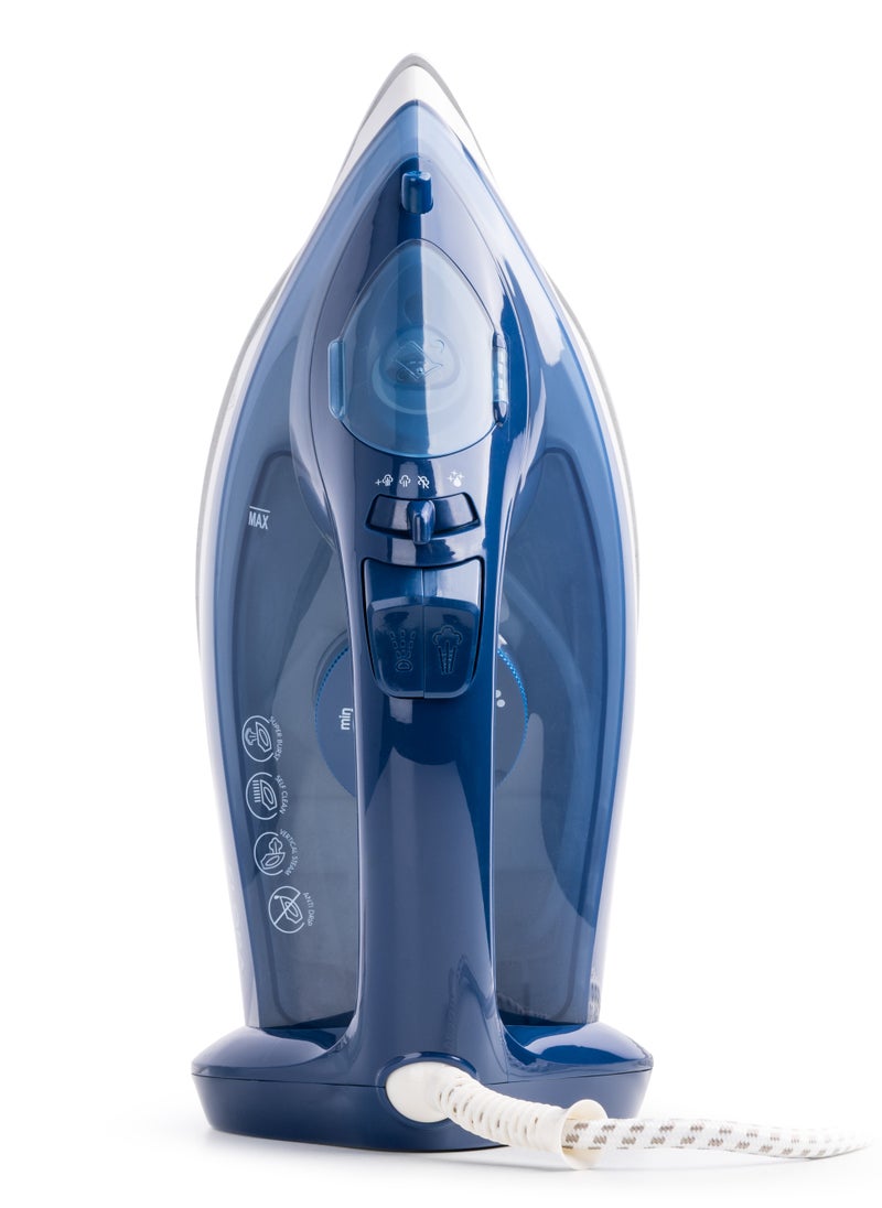 ELORA - Elora Multifunctional Steam Iron with Non-Stick Soleplate, Wet&Dry, Temperature Control,  Burst&Spray Function 2000-2400 W ELSI-2123 Blue - Image 1
