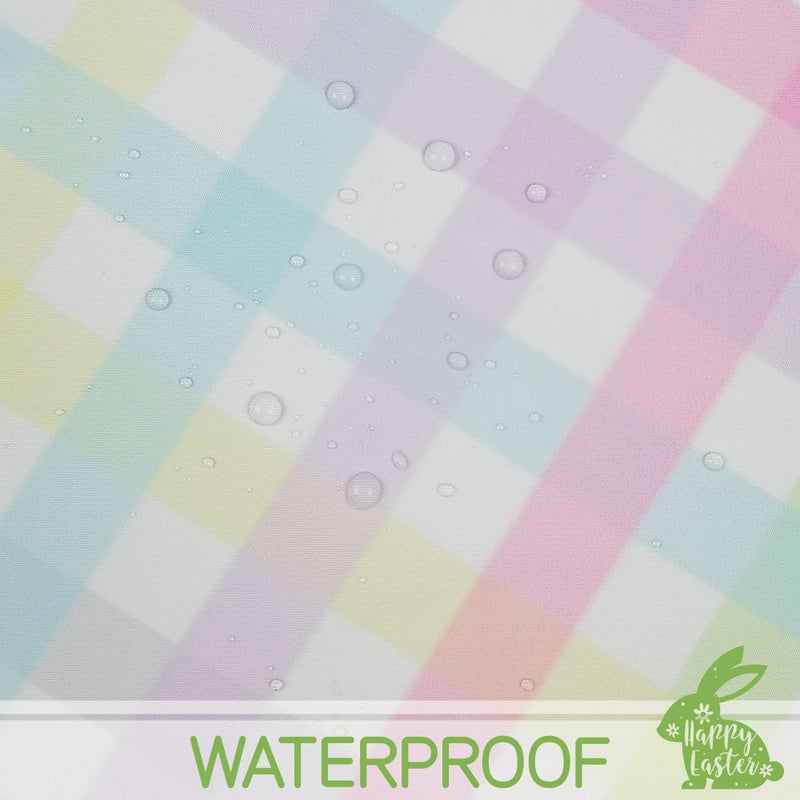 SuQKXCo Easter Tablecloth 60 Inch X 84 Inch Rectangle Colorful Checkered Rainbow Plaid Table Cloths Spring Summer Watercolor Buffalo Check Plaid Spill Proof Table Covers for Kitchen Party Dinner Decoration - Image 5
