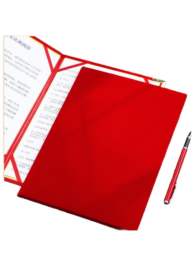 Longe [Lowest Price Online] Langjie Poetry Recitation Folder, Red Speech Folder, Contract Folder, Poetry Host Script Folder, Speech Folder, Customizable, 2-Pack Velvet Style - Image 3