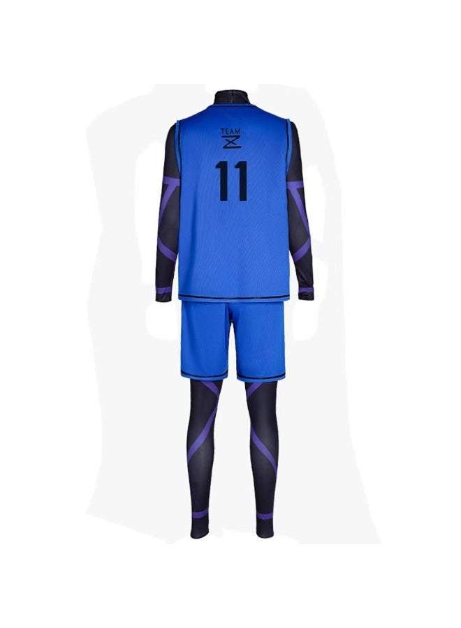 NIBEMINENT Anime Cosplay costume sets, sportswear, blue lock sportswear, school Halloween costumes - Image 1
