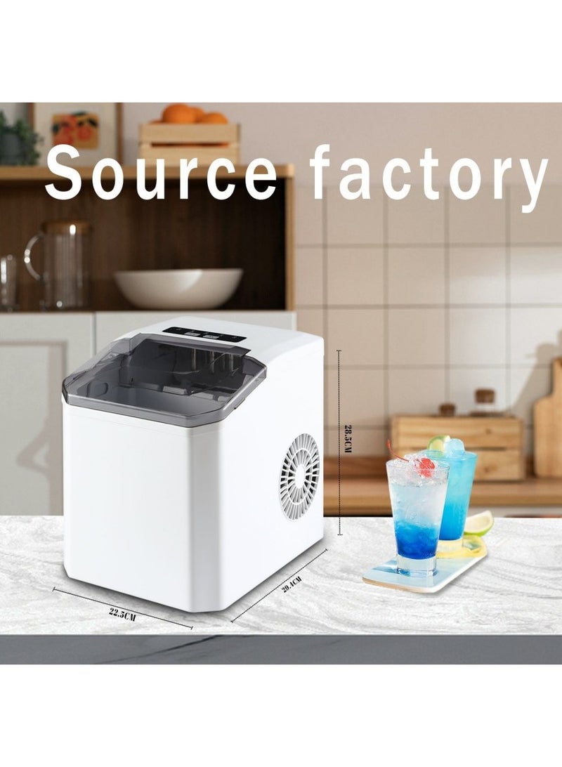 Gigglejoy Ice Maker Countertop, Self-Cleaning Ice Maker with Scoop and Basket, 9 Cubes in 6-9 Mins, 12Kg/24H, 1.3L Water Tank, 0.6L Ice Basket Capacity, 110W, Portable Small Ice Machine for Home kitchen Office Party - Image 3