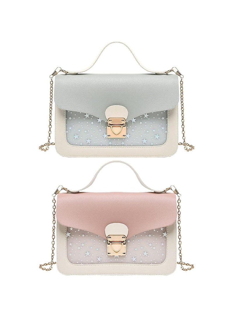 CMGTYYD Little Girls Shoulder Bag, 2 Pieces Princess Mini Bag Crossbody Bag Pu Shoulder Handbag Little Girls Handbag for Kids Toddler Girls Preschoolers - Image 1