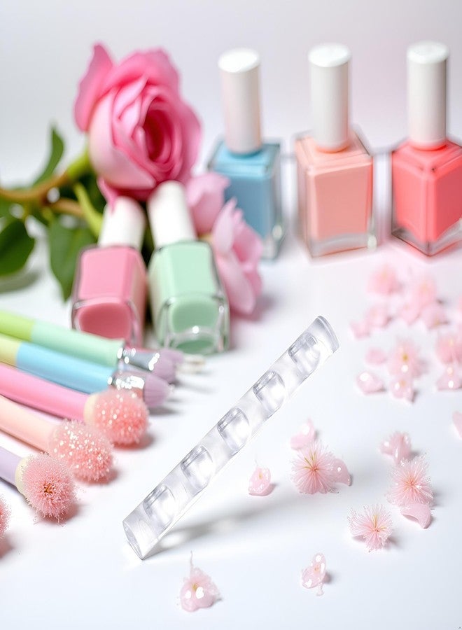 SquarezhenBo Brush Holder Nail Art Acrylic Simple Transparent Pen Brush Stand Brush Rest Brush Rest for 5 Nail Pens Gel Nails Nail Tools Nail Supplies Stylish Useful Paint Brush Holder Nail Art and Polish - Image 2