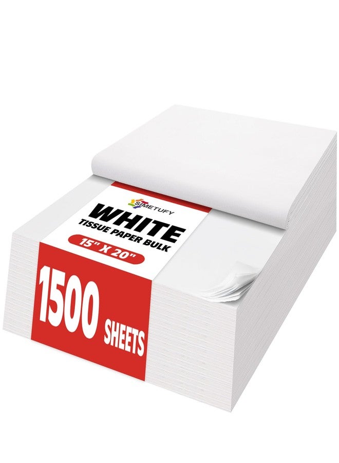 Simetufy 1500 Sheets White Tissue Paper, 15x20 Bulk Tissue Paper for Crafts Gift Bags Small Gift Wrapping Art ProjectsFestival Decorations Box Filler - Image 1