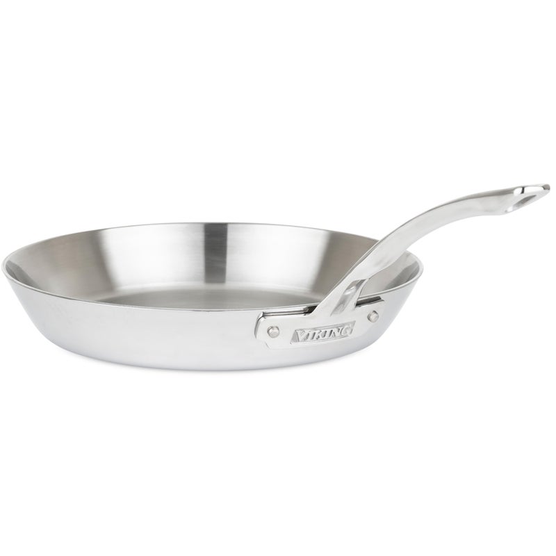 Viking Contemporary 3-Ply Non Stick Frying Pan, 12 Inch Stainless Steel Kitchen Cookware, Silver - Image 1
