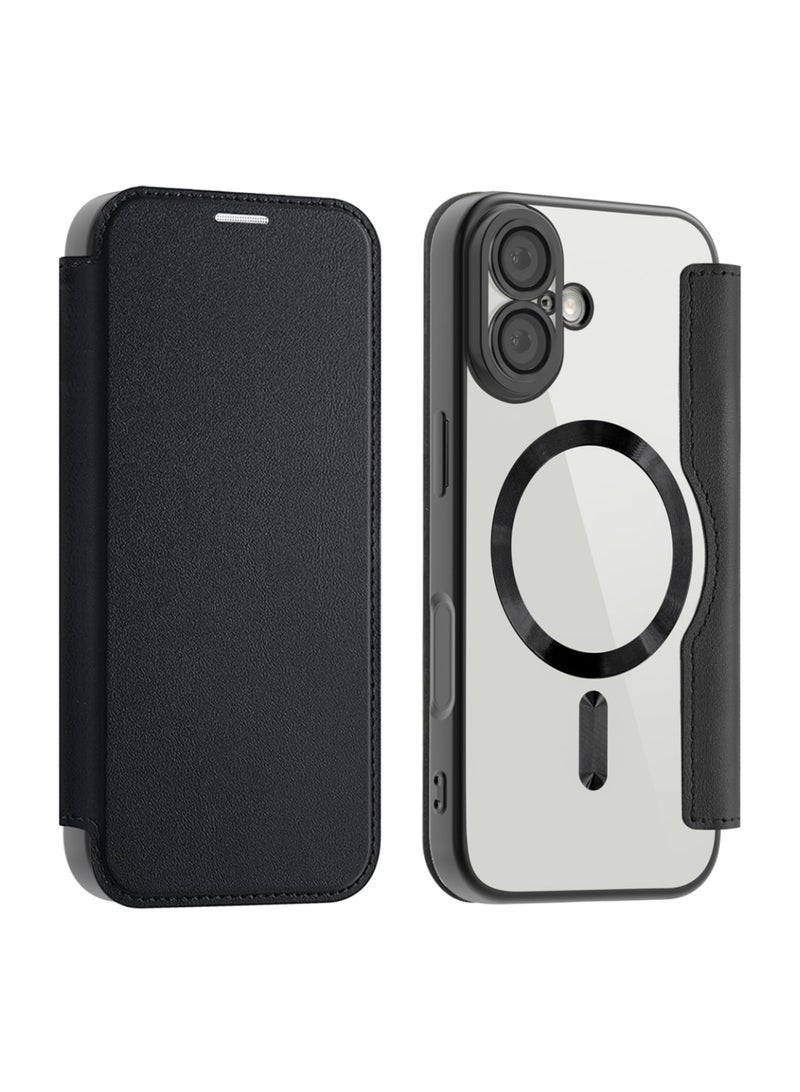 Abania iPhone 17 Wallet Case MagSafe Compatible RFID Blocking Card Holder Leather Flip Cover Shockproof Military Grade Drop Protection Raised Edges Screen Camera Protection - Image 2