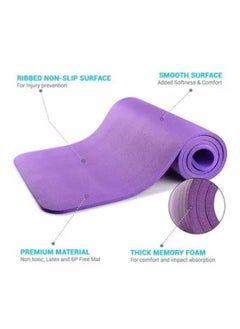 Taimi Non-Slip yoga mat Anti-Tear Exercise Mat With Carrying Strap 183x61x1cm Purple  - Image 3