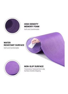 Taimi Non-Slip yoga mat Anti-Tear Exercise Mat With Carrying Strap 183x61x1cm Purple  - Image 2