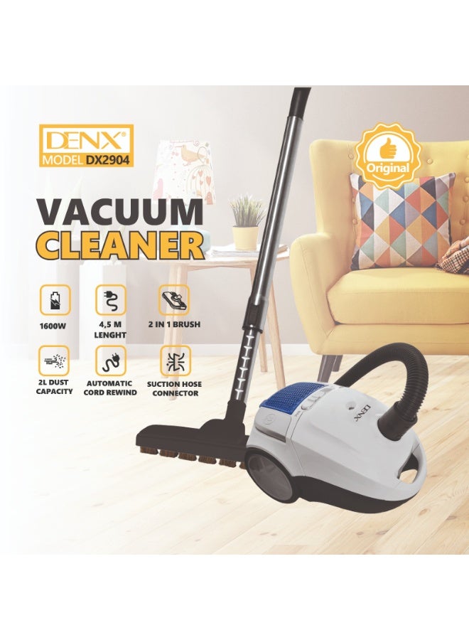 Denx Canister Vacuum Cleaner – Lightweight Corded Vacuum with Accessories DX2904 - Image 2