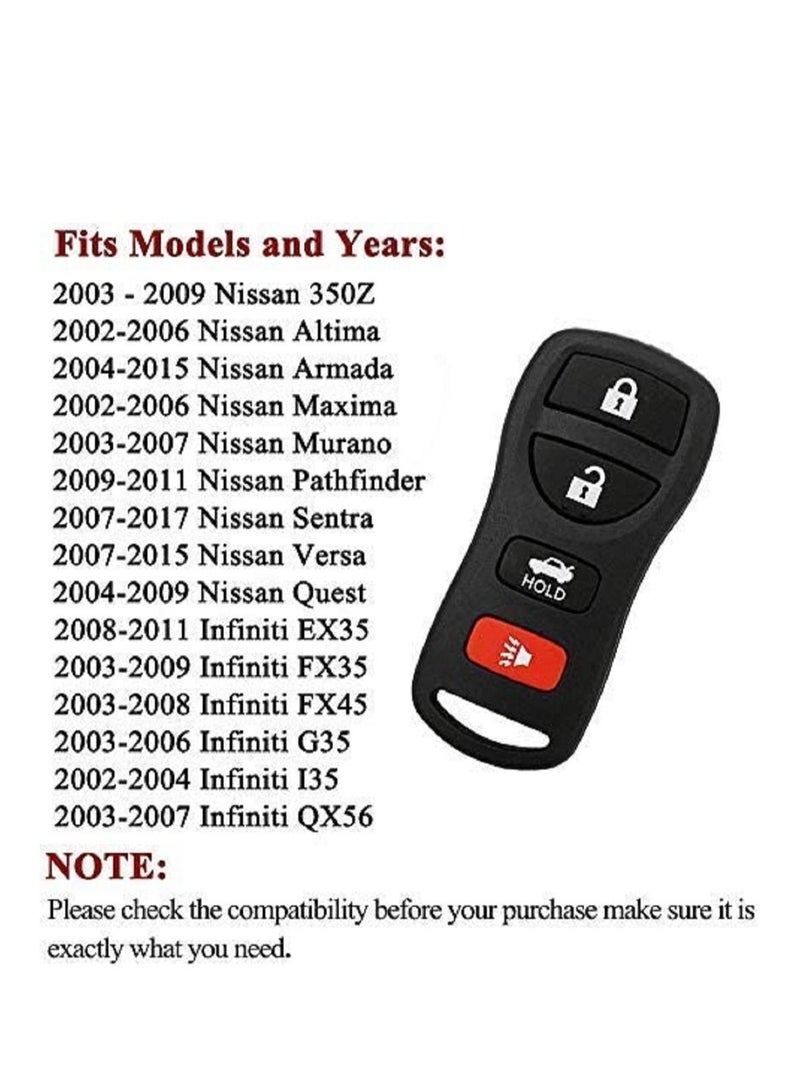 althiqahkey Remotes for 2002-2006 Nissan Altima Maxima Keyless Entry Remote Control Car Key Fob Replacement for KBRASTU15 Frequency 315Mhz Pls confirm Your Original Key Frequency Before Order  - Image 5