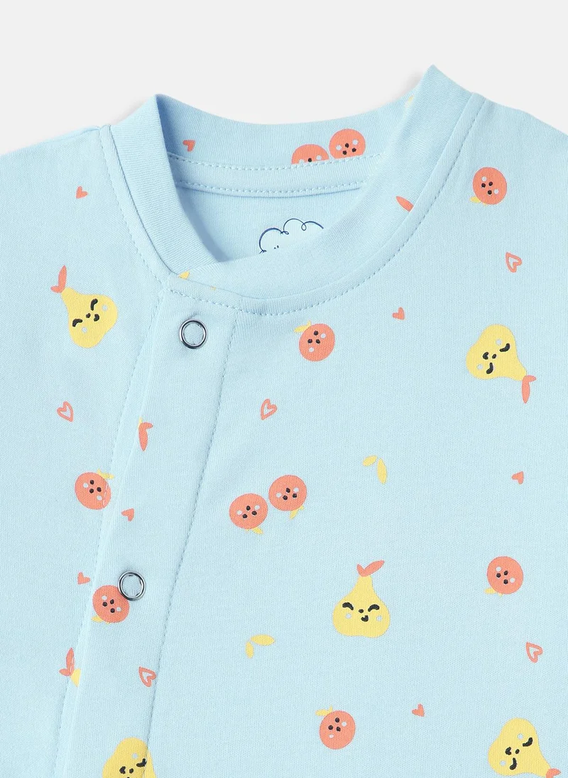 نوتيناتي Nautinati Infants' Interlock Cotton All-over Printed Sleepsuit With Beanie