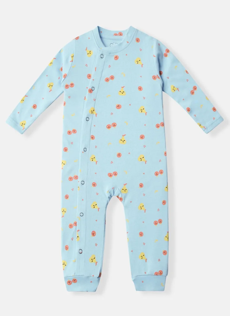 نوتيناتي Nautinati Infants' Interlock Cotton All-over Printed Sleepsuit With Beanie