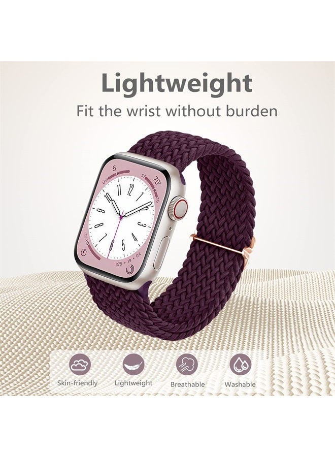DAQIN 4 Pack Stretchy Solo Loop Compatible with Apple Watch Band 40mm 38mm 41mm, Soft Nylon Elastic Braided Replacement Strap for Apple Watch Band iWatch Ultra Series 8 7 6 5 4 3 2 1 SE Women Men - Image 2