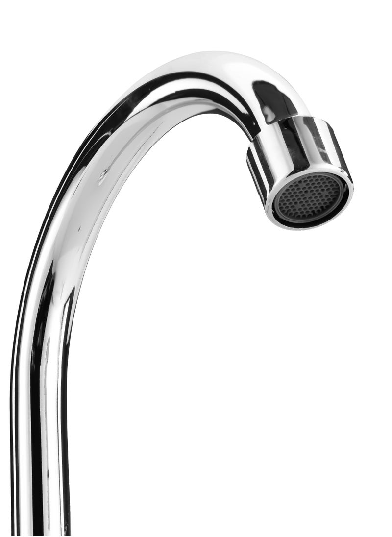 GEEPAS - Geepas Deck Mounted Sink Tap- GSW61137| Single Hole Mounted Taps for Kitchen and Bathroom| High-Quality Material in Chrome Color| Durable Quarter Turn Cartridge| Leak-Proof, Solid Handle and 360-Degre - Image 1