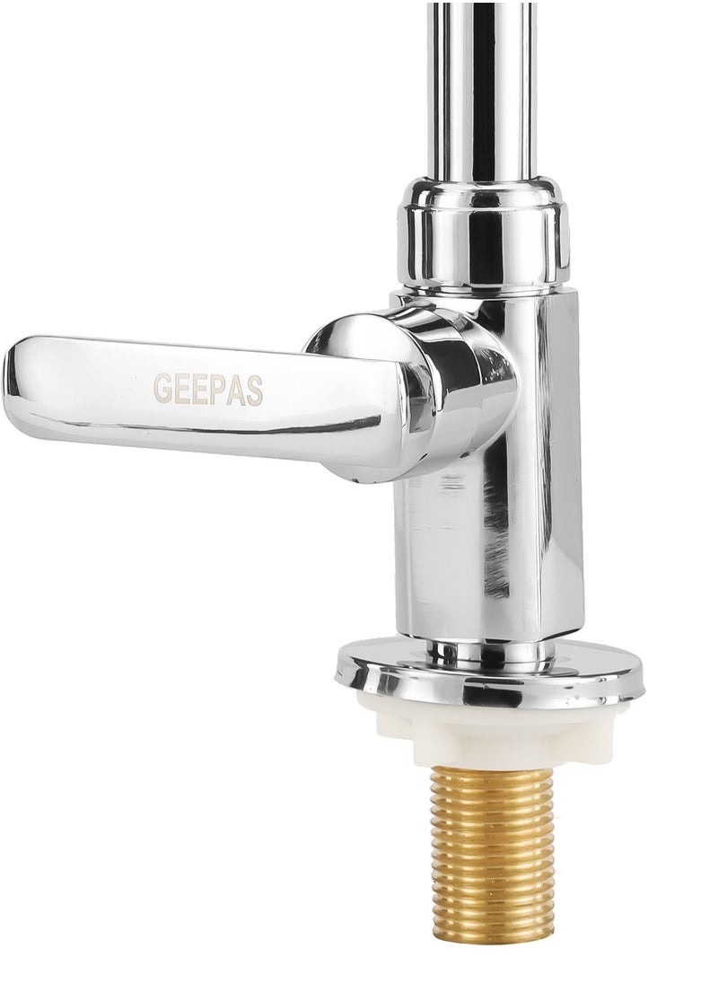 GEEPAS - Geepas Deck Mounted Sink Tap- GSW61137| Single Hole Mounted Taps for Kitchen and Bathroom| High-Quality Material in Chrome Color| Durable Quarter Turn Cartridge| Leak-Proof, Solid Handle and 360-Degre - Image 1