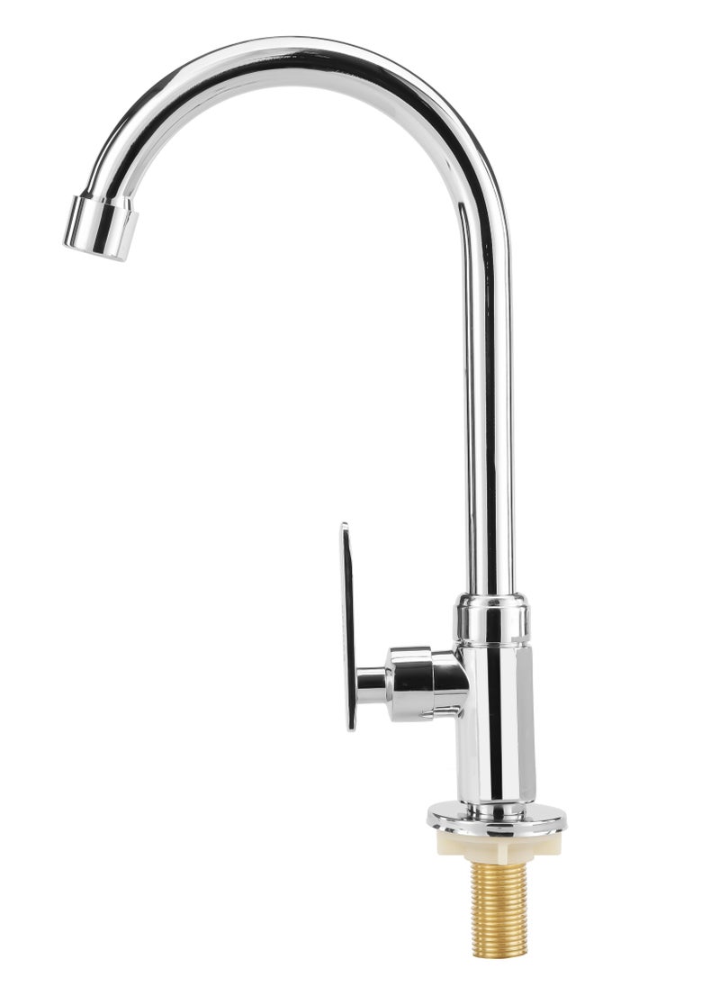 GEEPAS - Geepas Deck Mounted Sink Tap- GSW61137| Single Hole Mounted Taps for Kitchen and Bathroom| High-Quality Material in Chrome Color| Durable Quarter Turn Cartridge| Leak-Proof, Solid Handle and 360-Degre - Image 1
