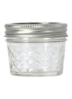 Ball 12-Piece Quilted Crystal Glass Jelly Jar Set with Lid Clear and Silver 118ml 1440080400  - Image 1