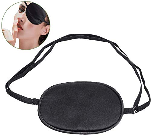 EWINEVER Pure Silk Eye Patch For Adults Amblyopia Obscure Astigmatism Training Strabismus Correction Black