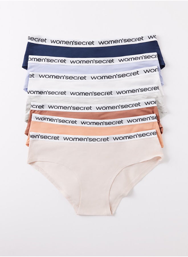 women'secret Pack Of 7 Wide Cotton Panties With Logo  - Image 5