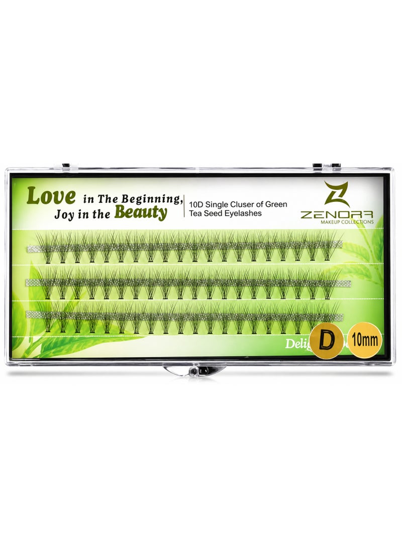 ZENORA 10D Lash Clusters 10mm – Individual Eyelash Extensions, Soft Lightweight Natural Volume Cluster Lashes, Easy Apply DIY Lash Extension for Salon Look at Home - Image 1