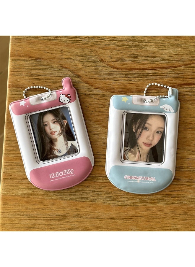 NIBEMINENT 1 - Piece Kitty Yugui Dog Kpop Photo Card Holder Pendant Key Chain ID Badge Holder ID Card Holder Photo Card Protector for School ID Office ID Access Card for Women Girls - Image 2