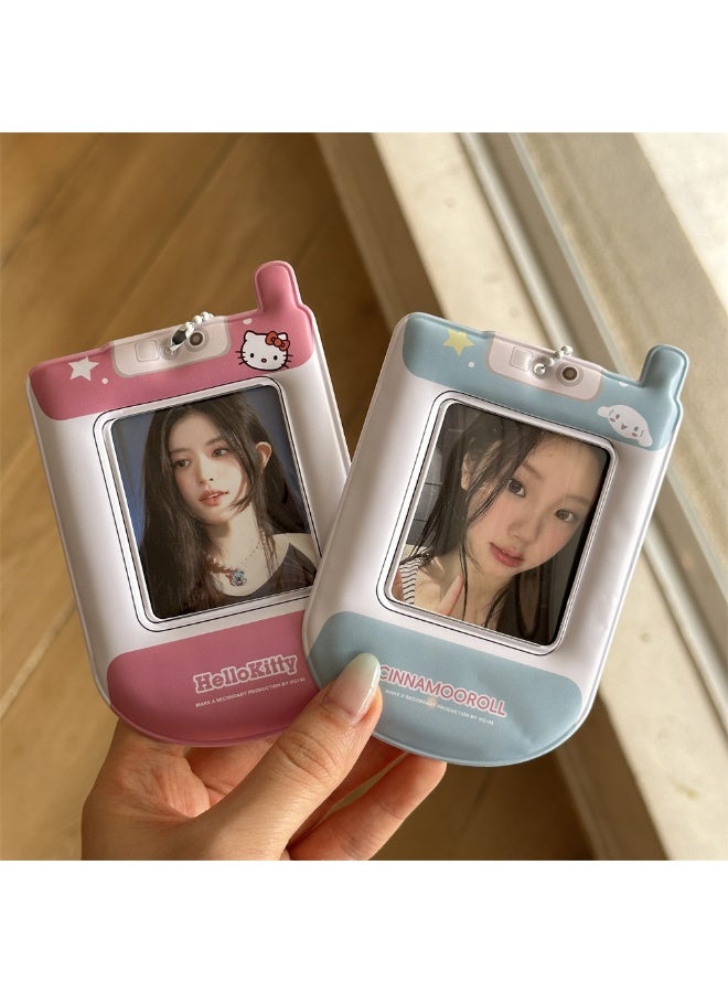 NIBEMINENT 1 - Piece Kitty Yugui Dog Kpop Photo Card Holder Pendant Key Chain ID Badge Holder ID Card Holder Photo Card Protector for School ID Office ID Access Card for Women Girls - Image 3