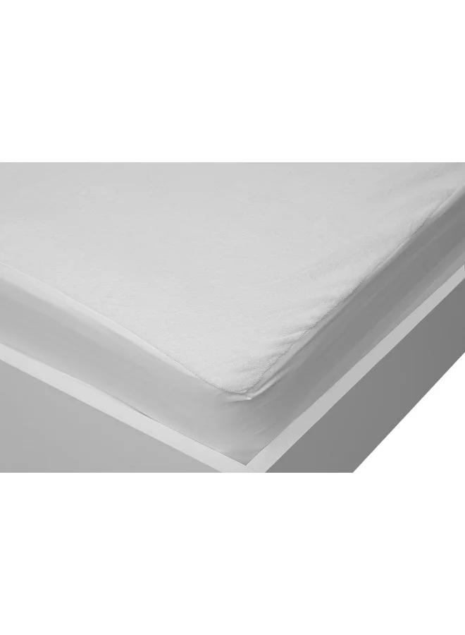 Hotel Linen Klub Hotel Linen Klub Glofresh Coral Fleece 220GSM Waterproof Mattress Protector - Super Plush with Deep Pocket and All-Around Elastic, Size: Super King 200 x 200 + 30 cm, White