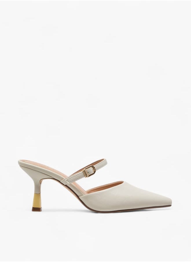 Celeste - Women's Solid Slip-On Mules with Stilettos Heels - Image 1