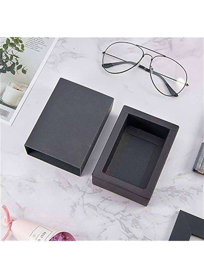 20 Pack Kraft Paper Drawer Box Festival Gift Wrapping Boxes Soap Jewelry Candy Weeding Party Favors Gift Packaging Boxes - Black (4.4x3.2x1.65) - Image 4