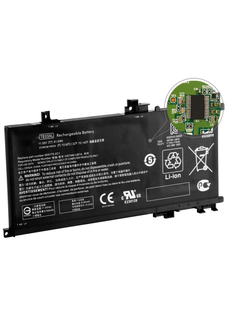 Generic TE03XL Replacement Laptop Battery for HP Pavilion 15 Omen 15-BC000 15-BC015TX BC400NA BC006NA BC411TX BC406TX BC407TX BC408TX 15-AX033DX AX009NA AX001TX AX001NS (11.555555 55) 55) V 61.6. Wh  - Image 5