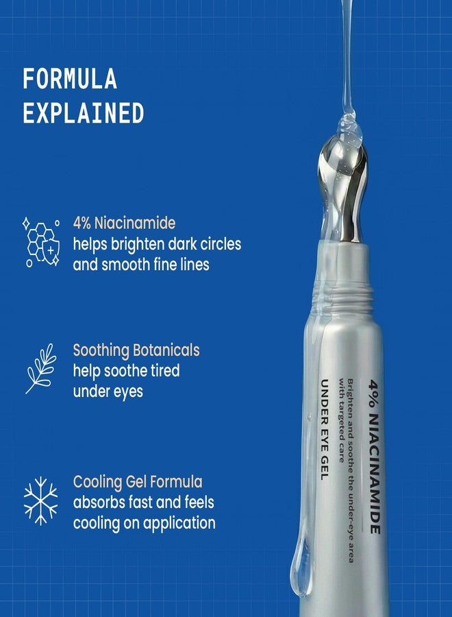 DERMDOC Niaglow 4% Niacinamide Under Eye Gel, 15gm | Reduces Dark Circles & Puffiness | Cools & Soothes | Lightweight | Fast Absorbing | Brightening Eye Care Gel for Tired Eyes & Fine Lines - Image 3