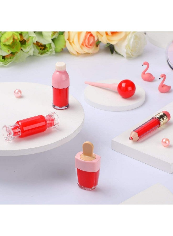 Maitys 30 Pieces Empty Lip Gloss Tubes Tool Set Include 25 Pencil Ice Cream Lollipop Bottle Candy Shaped Empty Lip Gloss Bottle Refillable Lip Balm Containers And 5 Plastic Funnels For Women Girls Diy - Image 4