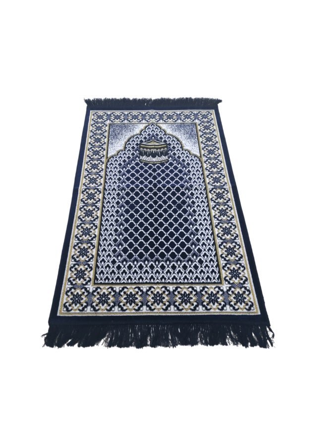 ريف سجادة صلاة إسلامية بطبعة الكعبة جودة ممتازة أزرق وأبيض 70 x 110 سم SP 90S102027BLU - Image 2