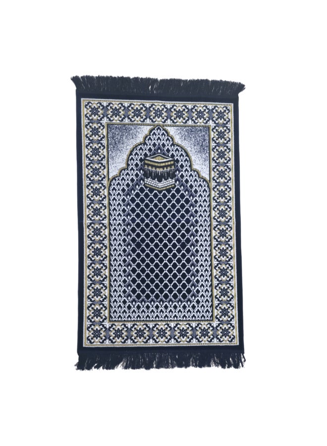 ريف سجادة صلاة إسلامية بطبعة الكعبة جودة ممتازة أزرق وأبيض 70 x 110 سم SP 90S102027BLU - Image 1