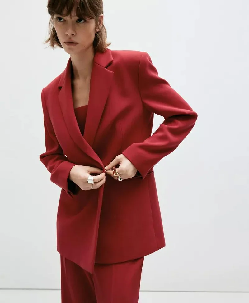 Mango  Double-Breasted Belted Suit Blazer for Women | Best Price UAE
