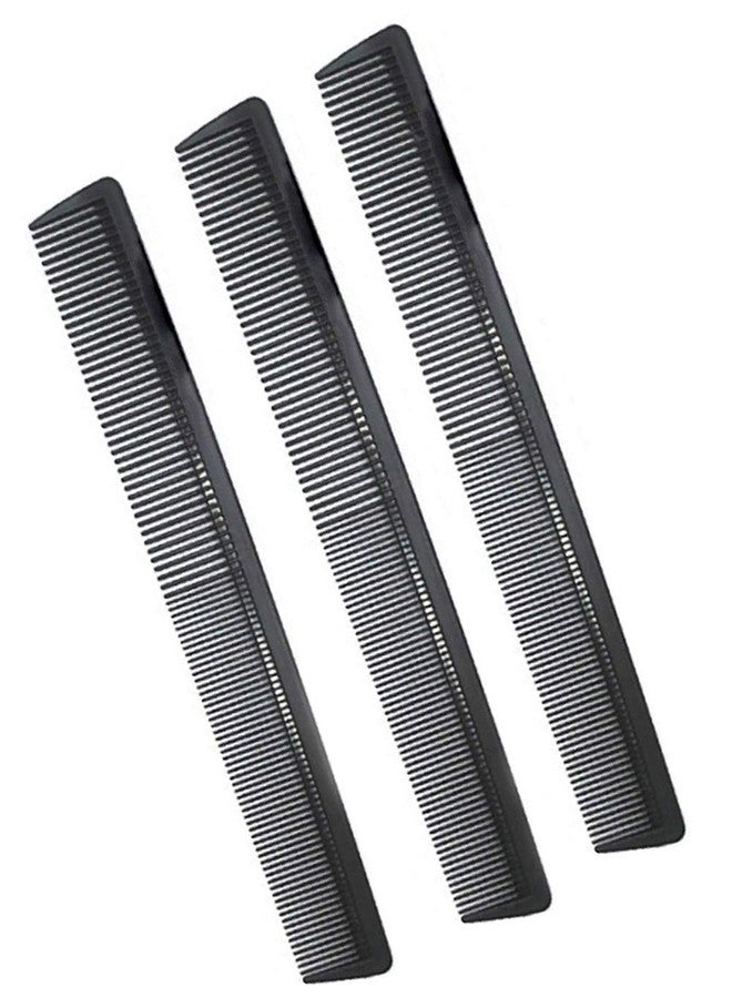 AFT90 3 Pack Carbon Fiber Cutting Comb - Professional 8.15' Styling Comb for All Hair Types, Fine and Wide Tooth - Image 1