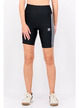 Adidas Women Sportswear Fit Brand Logo Outdoor Biker Shorts, Black/White  - Image 1