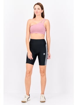 Adidas Women Sportswear Fit Brand Logo Outdoor Biker Shorts, Black/White  - Image 2