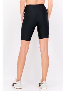 Adidas Women Sportswear Fit Brand Logo Outdoor Biker Shorts, Black/White  - Image 3