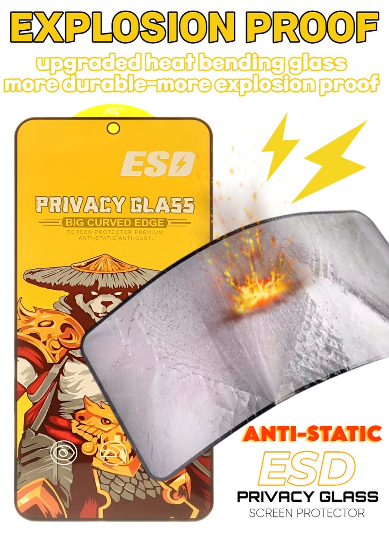 ESD 2 Pieces Tempered Dustproof Privacy Glass Screen Protector Compatible For Samsung Galaxy A35 5G - Image 4