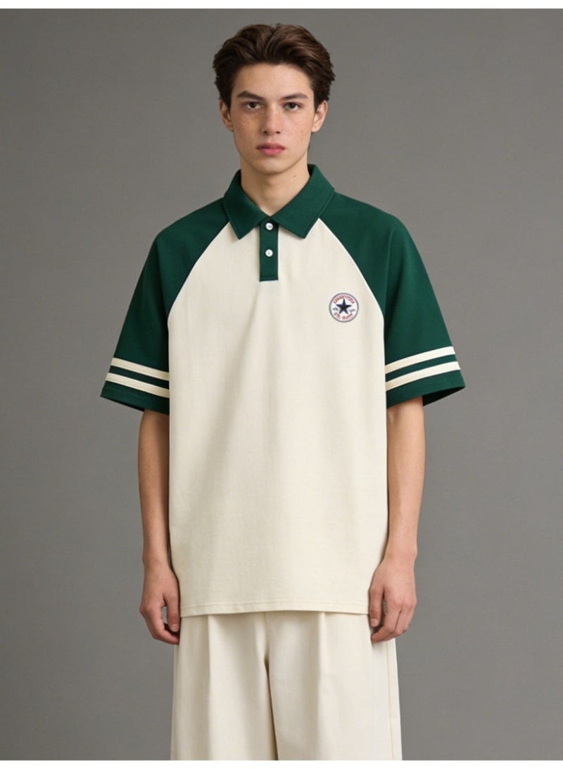 كونفرس CONVERSE الكلاسيكية | أكاديمية لون الرياح Polo قميص قصير الأكمام الذكور والنساء نفس النوع التنفس البارد الأدوات - Image 1