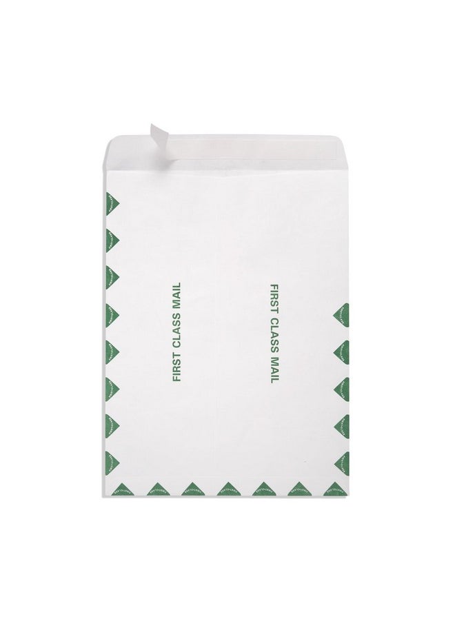 Blue Summit Supplies - Blue Summit Firstclass Tyvek Envelopes 100 10 X 13 Peel & Seal Envelopes White Tyvek With Center Seam And Green Firstclass Markings - Image 1