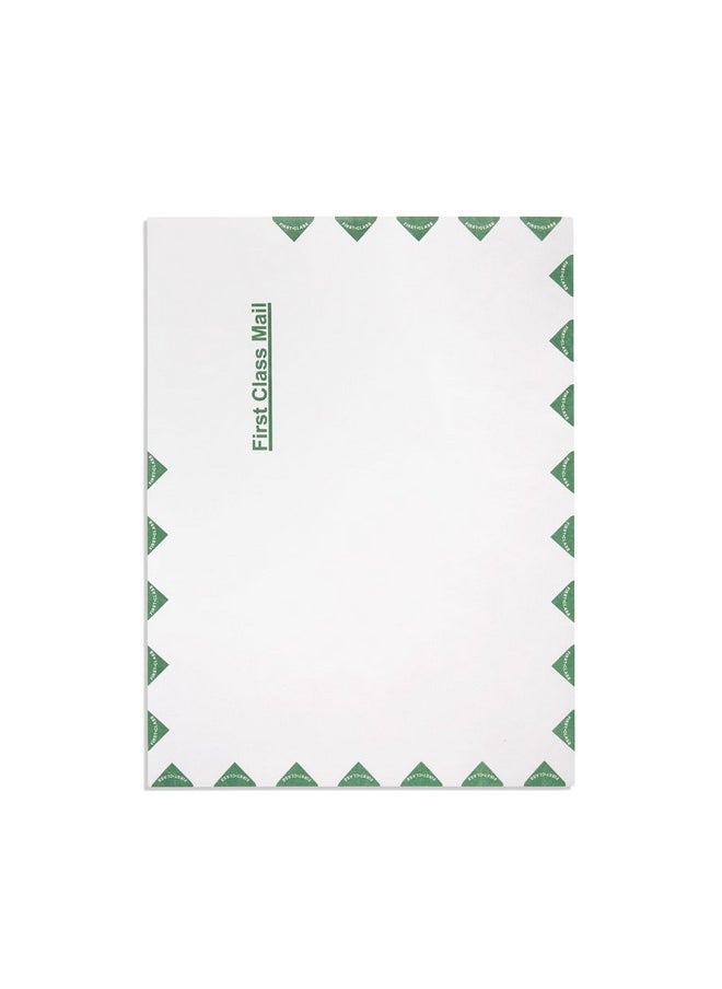 Blue Summit Supplies - Blue Summit Firstclass Tyvek Envelopes 100 10 X 13 Peel & Seal Envelopes White Tyvek With Center Seam And Green Firstclass Markings - Image 1